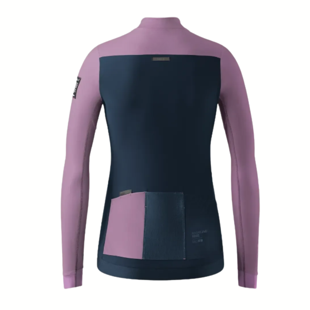 Campera térmica mangas largas morado y azul