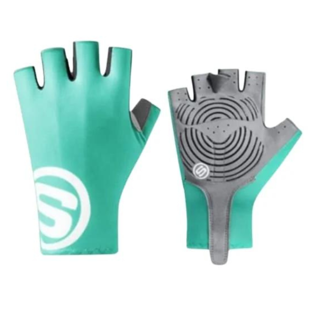 Guantes de ciclismo verde agua