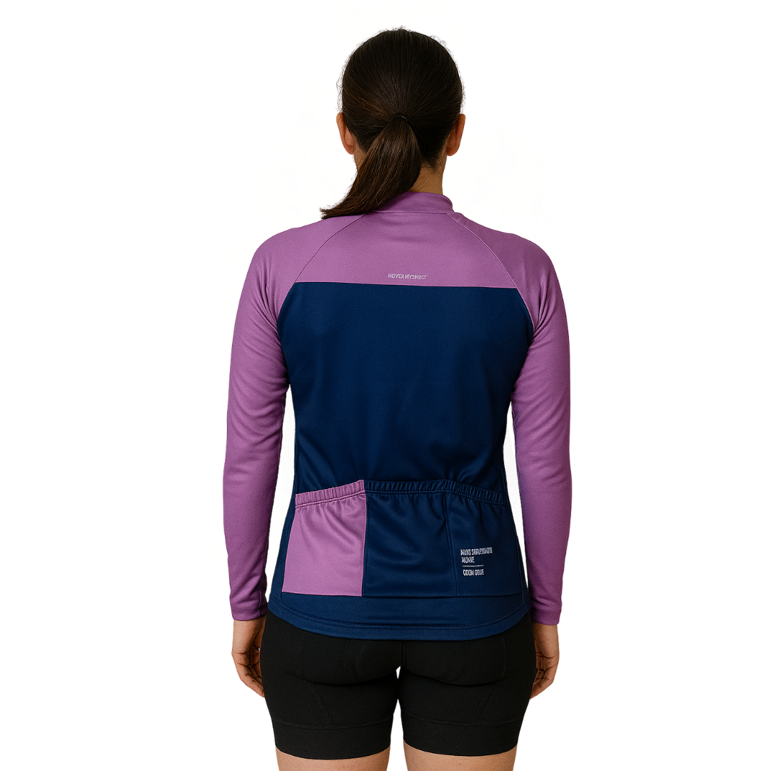 Campera térmica mangas largas morado y azul