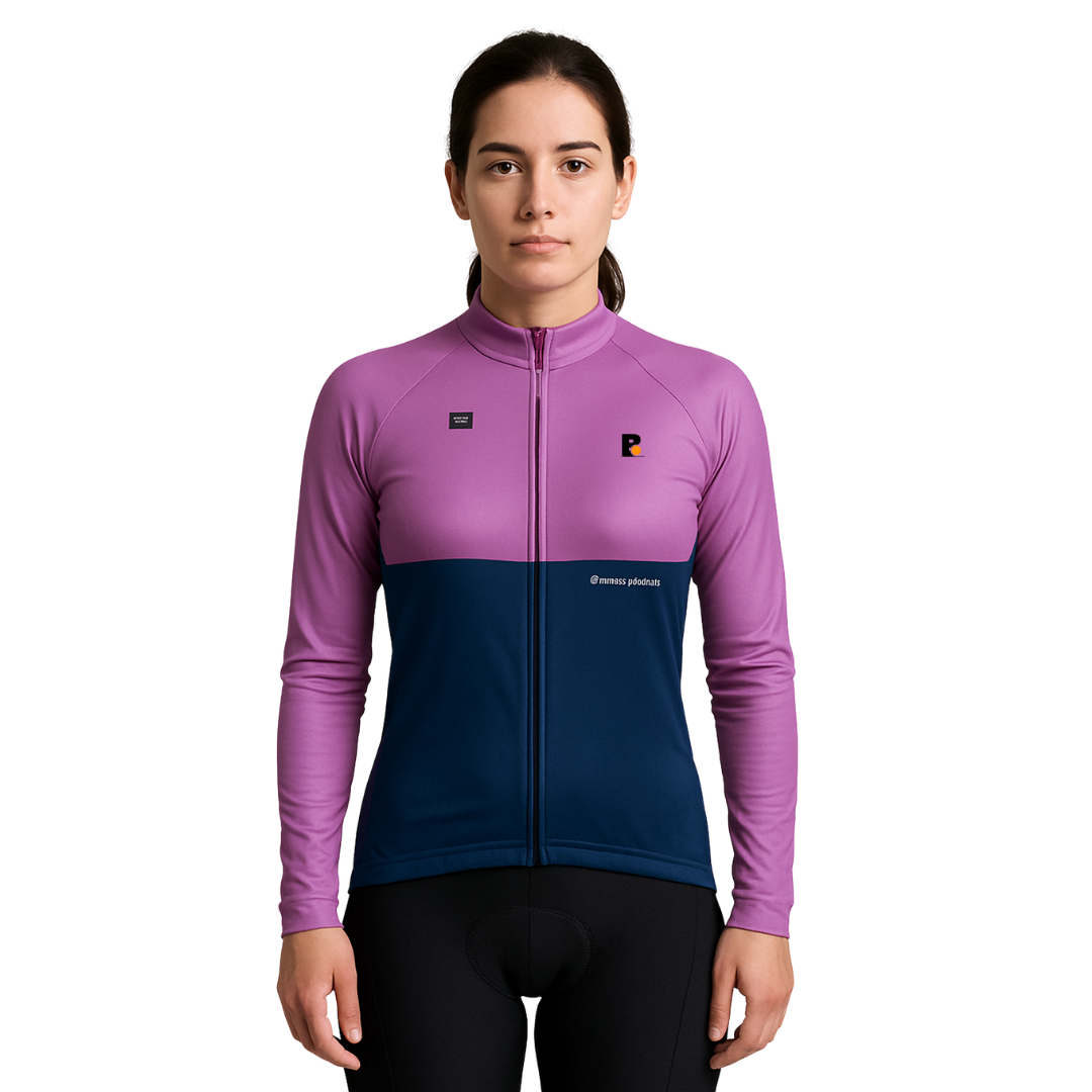Campera térmica mangas largas morado y azul