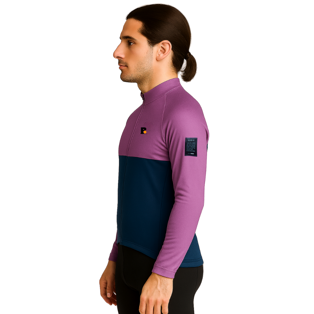 Campera térmica mangas largas morado y azul