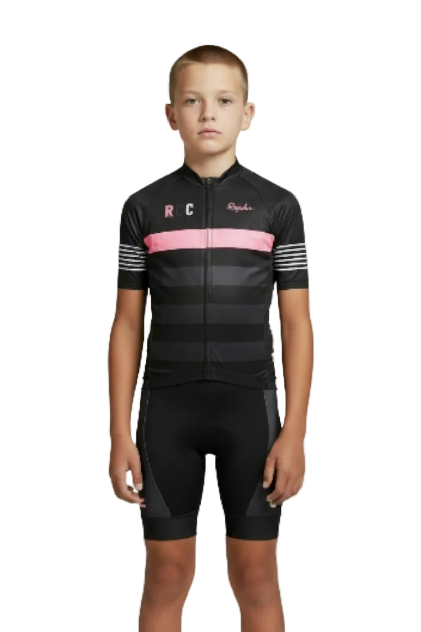Conjunto negro con rosa de niño