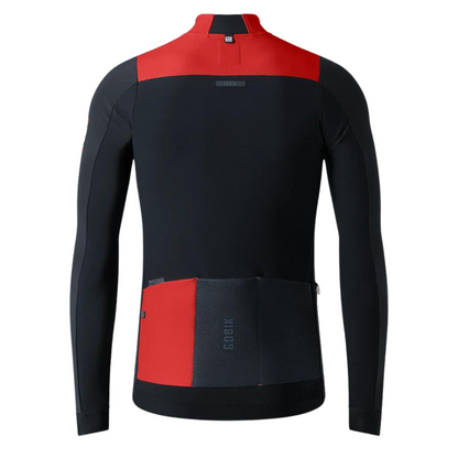Campera térmica mangas largas negro y rojo