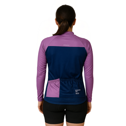 Campera térmica mangas largas morado y azul