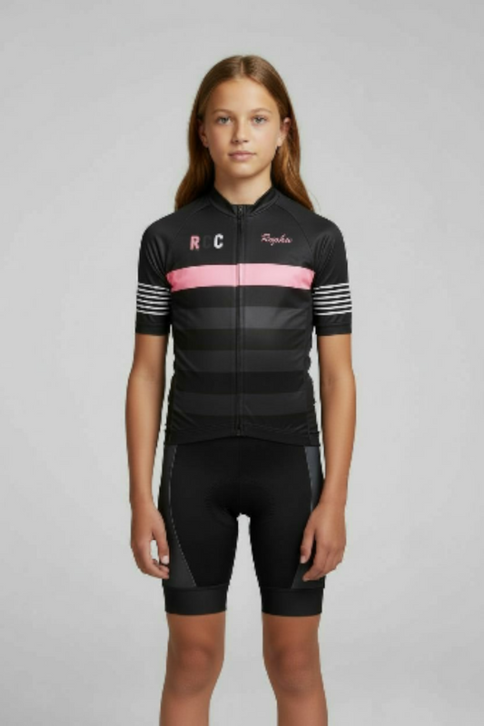 Conjunto negro con rosa de niño