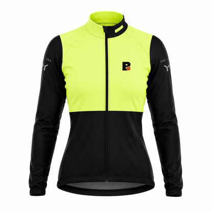 Campera negra y amarillo fluor