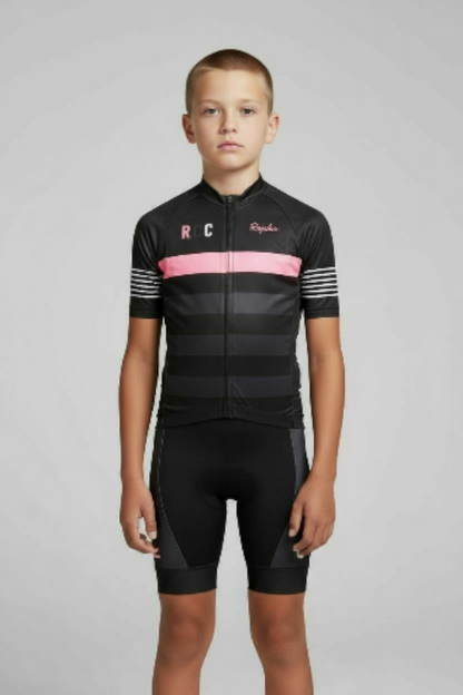 Conjunto negro con rosa de niño